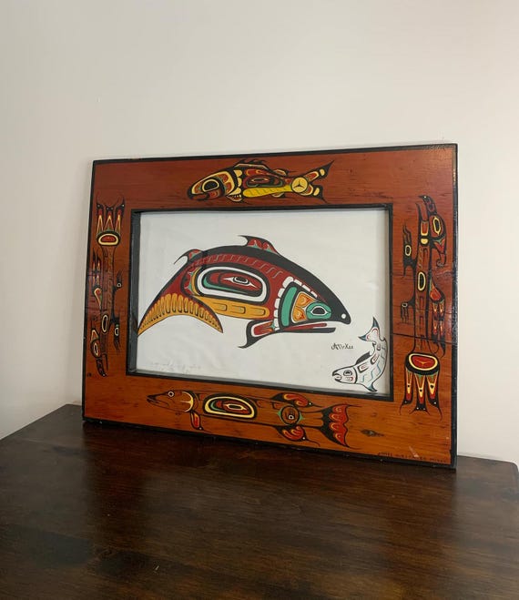 Original Canadian Indigenous Painting and Frame By James Alexander (Jimi) McKee, Orillia, Ontario, Canada