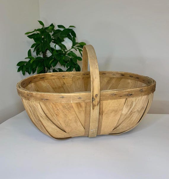 Vintage Wooden Apply Picking Basket