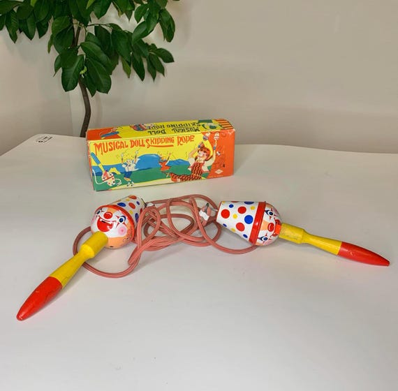 Vintage Musical Doll Skipping Rope with Original Box by ASC, Made in Japan