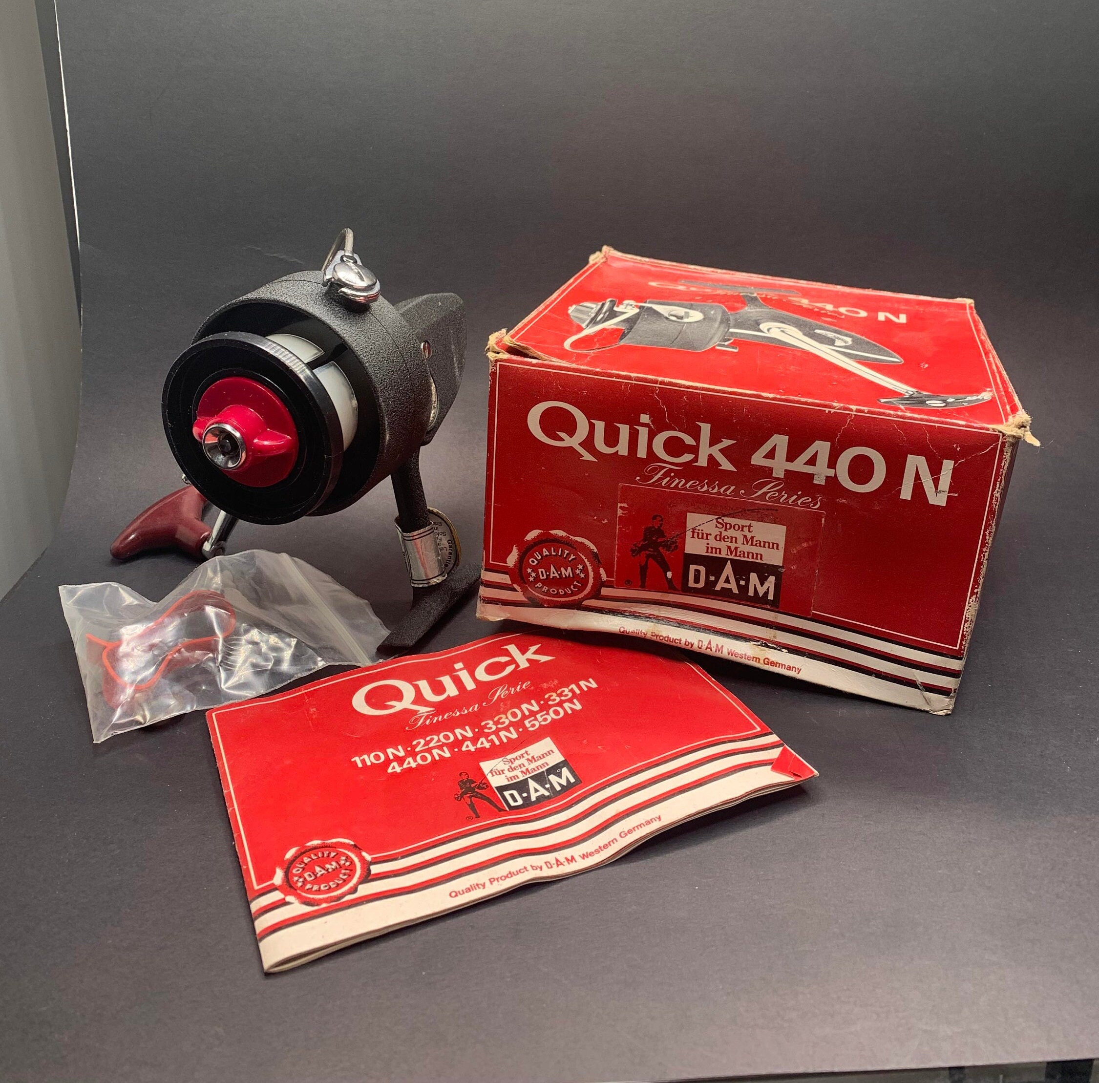New Old Stock D.A.M. Quick 440N Fishing Spinning Reel With Box and
