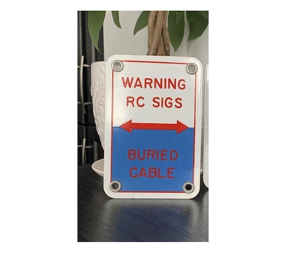 Royal Canadian Signal Corps - Military Buried Cable Porcelain Sign