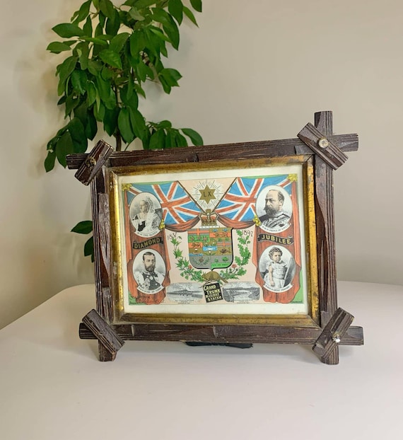 Framed Souvenir of Queen Victoria's Diamond Jubilee 1897 - Souvenir Compliments of The Grand Trunk Railway System