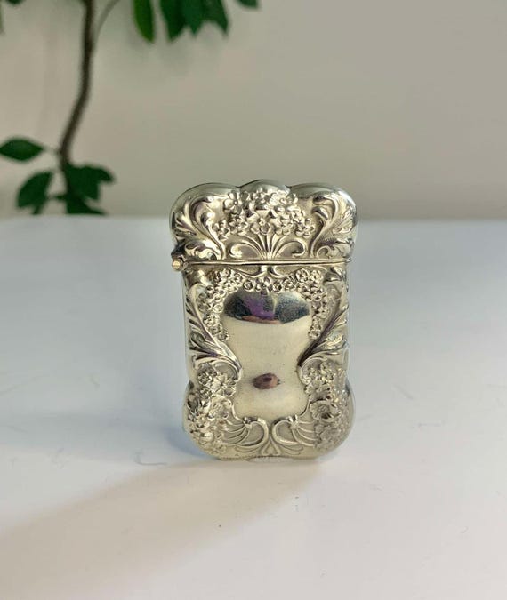 Antique Art Nouveau Sterling Silver Match Safe