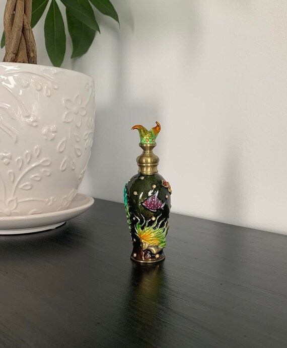 Enameled and Jeweled Koi Fish Perfume Scent Bottle