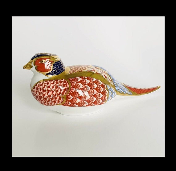 Royal Crown Derby Bone China Paperweight, Imari Pheasant