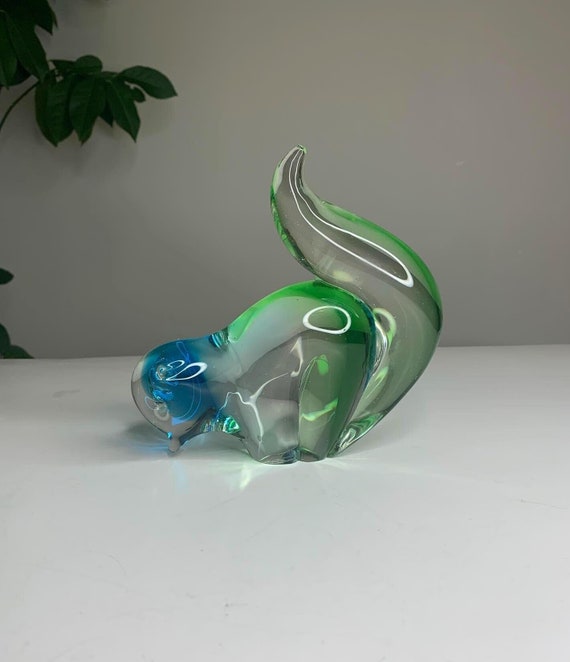Chalet Glass Made in Canada Venetian Glass Art Glass Squirrel Figurine Sculpture