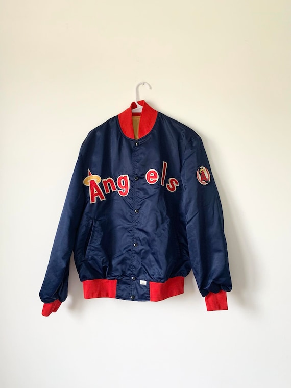 Vintage California Angels Major League Baseball Satin Jacket by Shain of Canada - Size Large