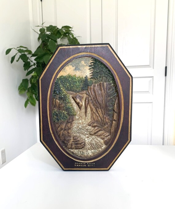 A.H. Nichol Carving of Darwin Falls (Rawdon, Quebec, Canada)