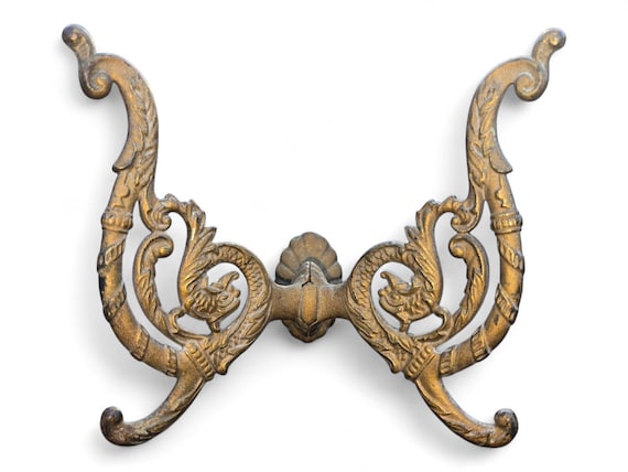 Set of 4 - Double Winged Antique Cast Iron Coat Hooks