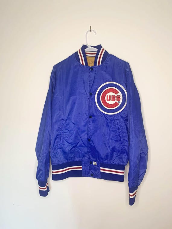 Vintage Chicago Cubs Major League Baseball Satin Jacket by Shain of Canada - Size Medium