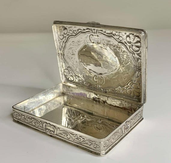 Antique Solid 800 Silver Box - Made in Germany - … - image 8