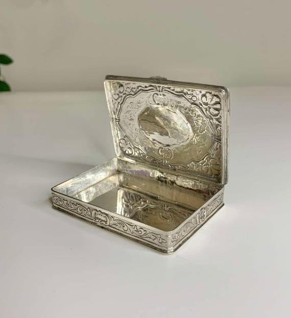 Antique Solid 800 Silver Box - Made in Germany - … - image 4