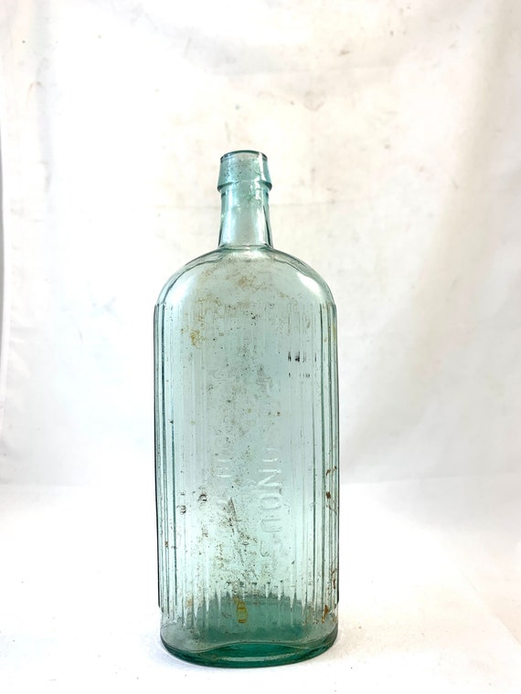 Vintage Glass Poison Bottle - 9"