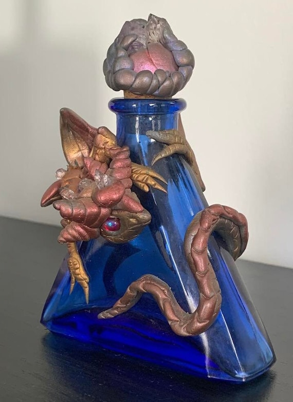 Metallic Dragon Monster Jewel Adorned Perfume Bottle - Etsy