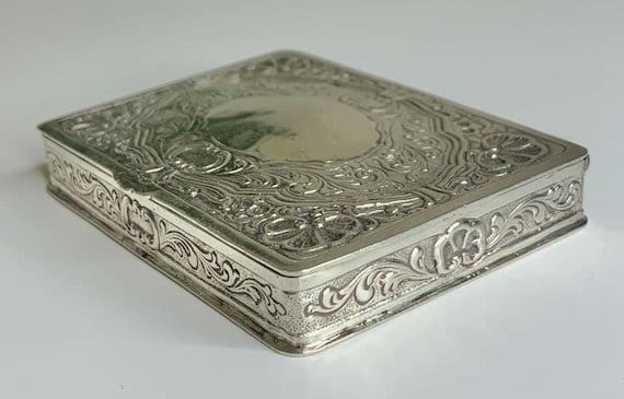 Antique Solid 800 Silver Box - Made in Germany - … - image 1