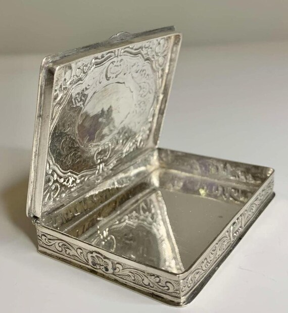 Antique Solid 800 Silver Box - Made in Germany - … - image 7