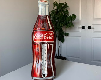 Vintage Single-Sided Embossed Tin Coca Cola Thermometer - No Tube