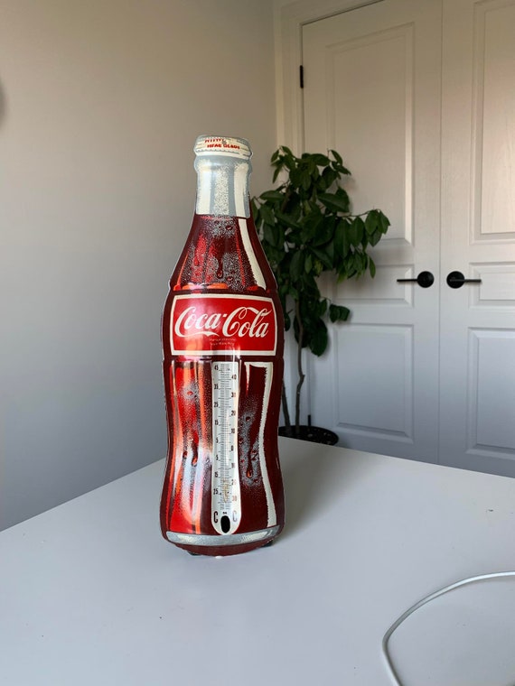 Vintage Single-Sided Embossed Tin Coca Cola Thermometer - No Tube