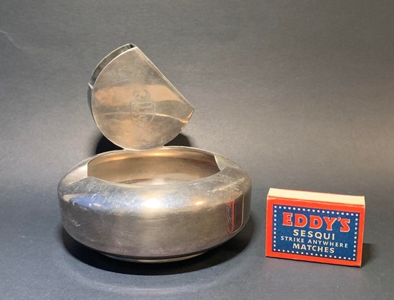 Vintage Chrome Canadian Pacific Railway Ashtray