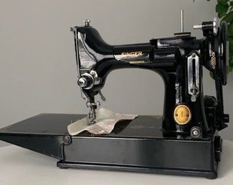 Vintage 1947 Singer 221 K Featherweight Sewing Machine with Original Box