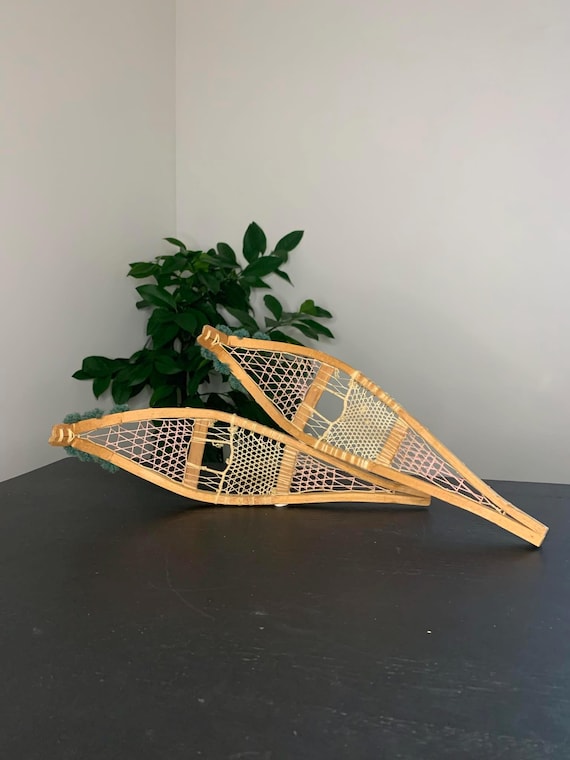 13" Miniature Salesman Sample Snowshoes in the Traditional Ojibwe Form