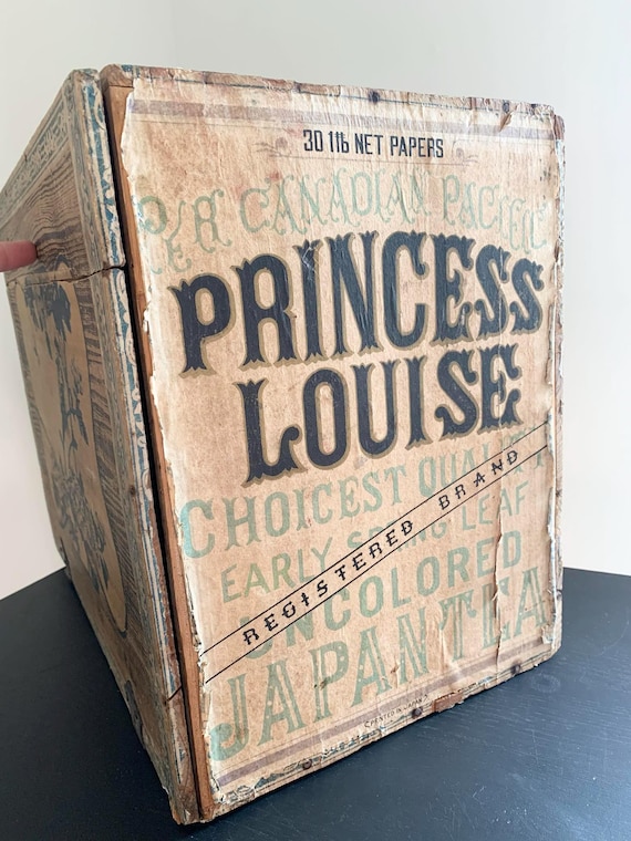 Canadian Pacific - Princess Louise Uncolored Japan Tea - Large Wooden Tea Box / Crate