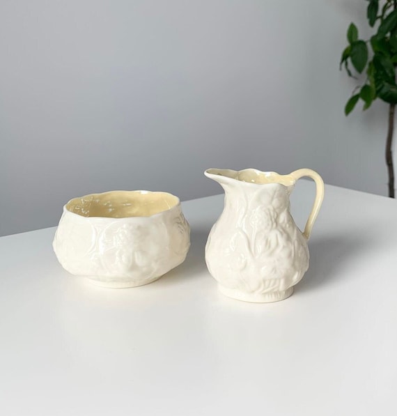 Vintage Belleek Cream and Sugar Set