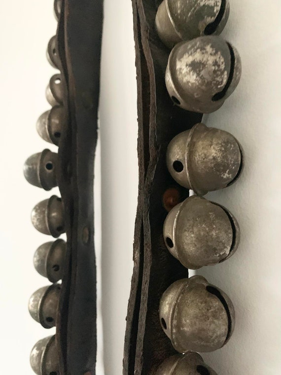 Long 100-Inch Antique Strap of 54 Sleigh Bells