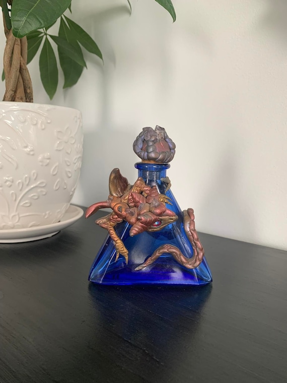 Metallic Dragon Monster Jewel Adorned Perfume Bottle