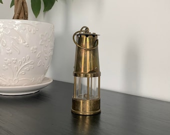 Small Brass Lantern Engraved with &quot;Cor Meibion Pontardulais&quot;