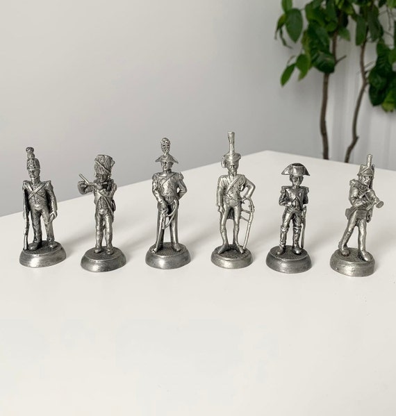 Set of 6 Heavy Pewter Soldiers