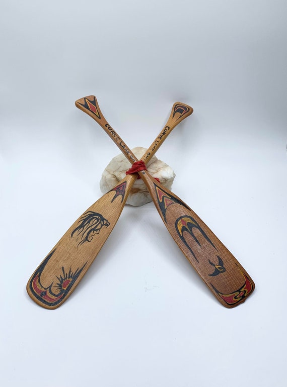 Pair of Curve Lake Miniature Painted Paddles