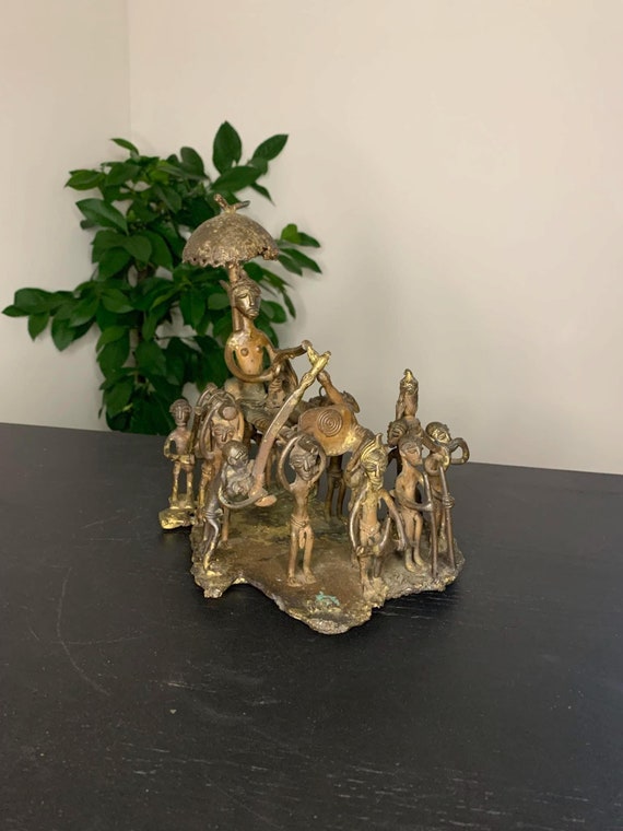African Royal Tribal Procession Statue