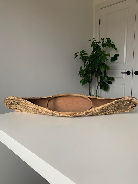 1948 Elm Bark 28" Canoe - Rough Bark - First Nation made for Tourists
