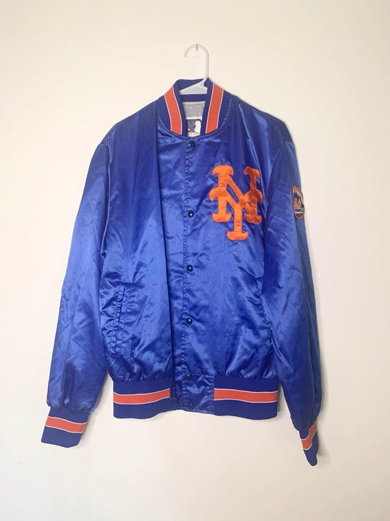 Vintage New York Mets Major League Baseball Satin Jacket by Shain of Canada - Size Large