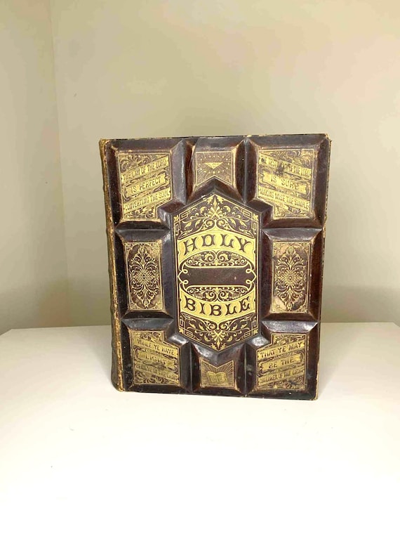 Oversized Antique Holy Bible 1876 - Printed by Bradley and Company