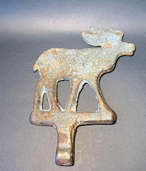 Rare Antique Carnival Cast Iron Shooting Gallery Moose Figure, Circa 1920s