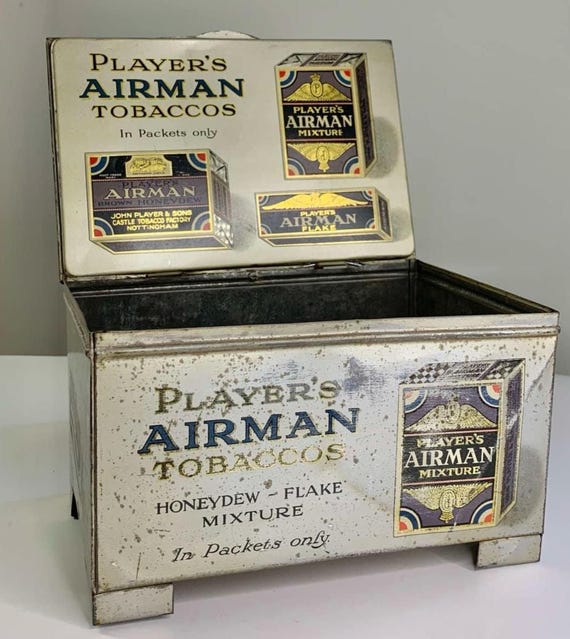 Vintage Player's Airman Tobaccos Store Display Tin