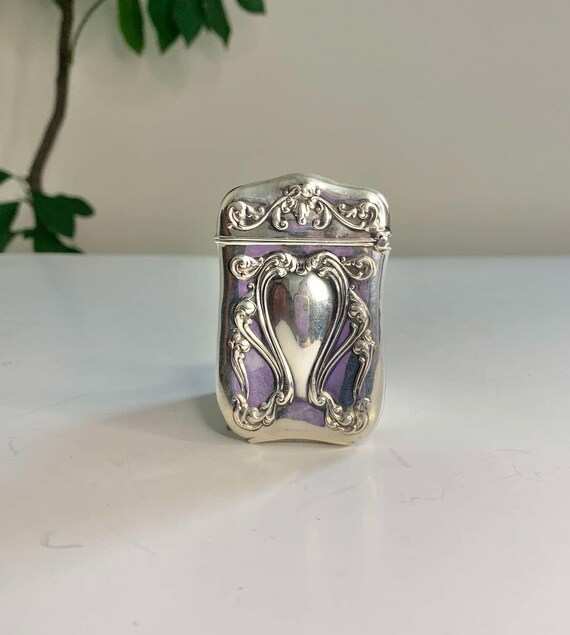 Antique Art Nouveau Sterling Silver Match Safe