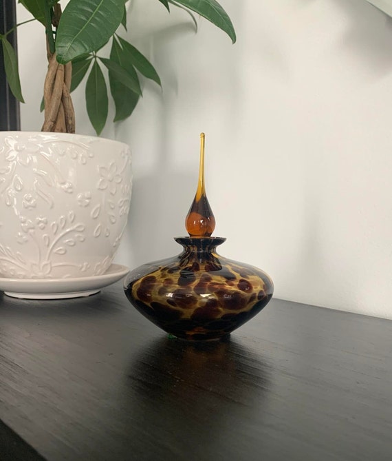 Silvestri Hand Crafted Art Glass Perfume Bottle - Made in Taiwan R.O.C.