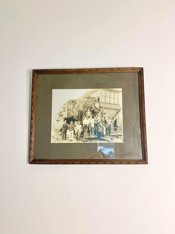 Antique Framed Railway Engine Photo - Pennsylvania, USA - Train - Railroad