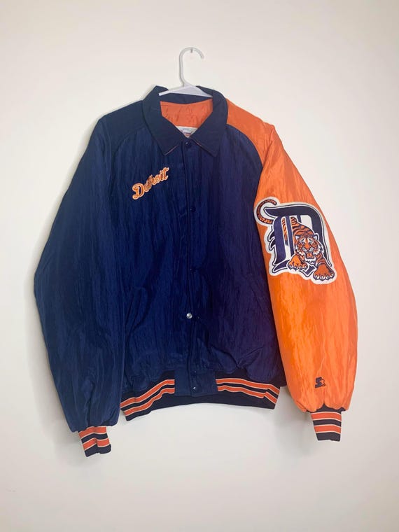 Vintage Detroit Tigers Major League Baseball Satin Jacket by STARTER - Size Large