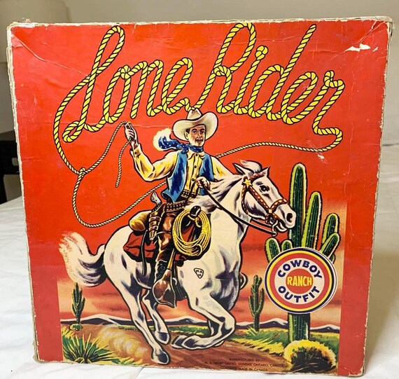 Vintage NOS Lone Rider Cowboy Outfit - Chaps / Spurs / Cuffs