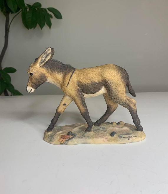 Donkey on a Beach Handmade By Border Fine Arts Signed by Artist Anne Wall 1979