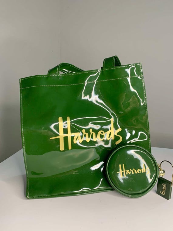 Vintage Iconic Harrod's Vinyl Bag with Change Purse