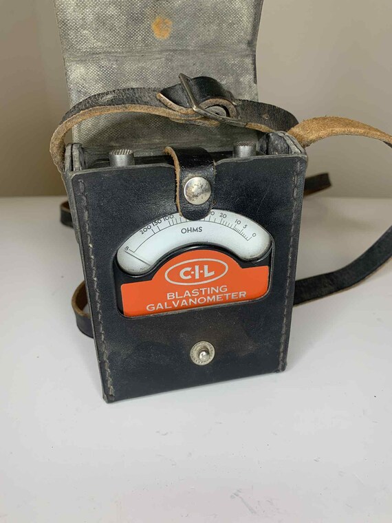 Vintage C.I.L. Blasting Galvanometer with Leather Carrying Case - London, Ontario