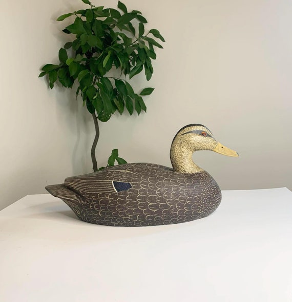 Carved Wooden  "Mallard Hen" Duck Decoy signed by CA Parish, London, Ontario  (1943-2020)