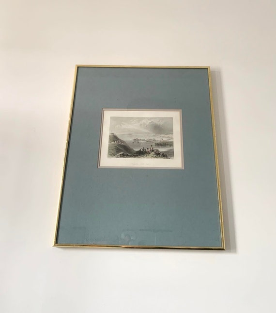 Framed Steel Etching - Kingston Lake Ontario by William Henry Bartlett