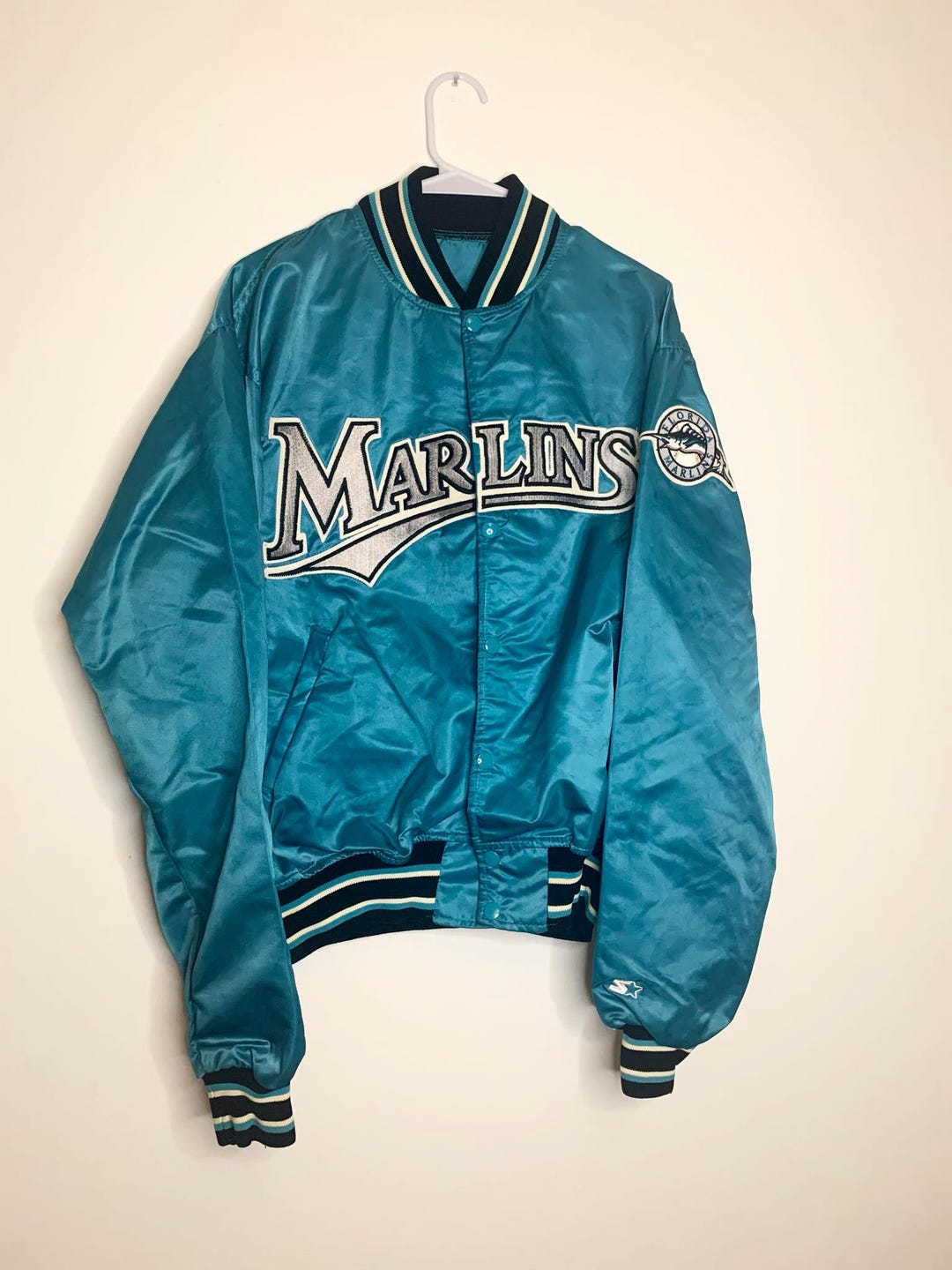 Vintage Florida Marlins Major League Baseball Satin Jacket by
