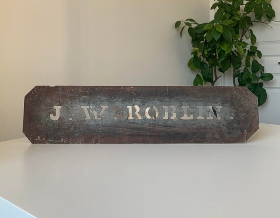 Primitive Tin Stencil for Crates / Signs / Etc - J.W. Roblin